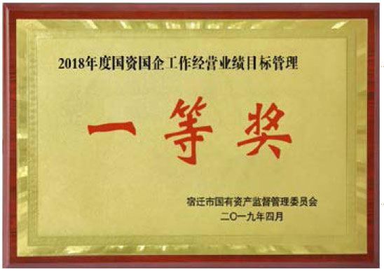 2018年度國資企業(yè)工作經(jīng)營業(yè)績(jī)目標(biāo)管理一等獎(jiǎng)